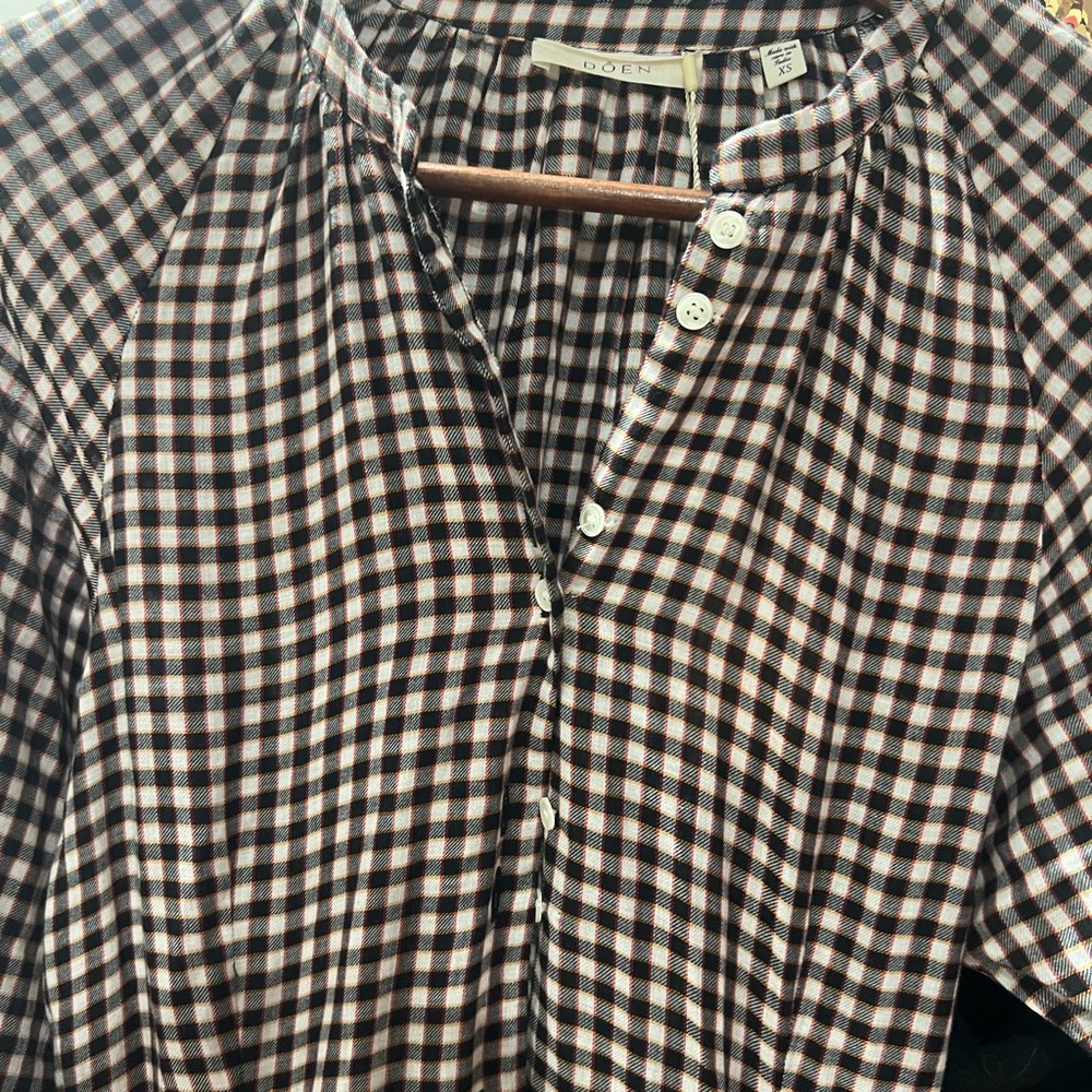 DOEN Delphine Plaid Madeleine Dress NWT XS Prarie style - Picture 8 of 11